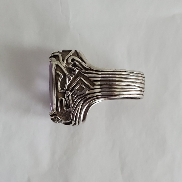 Silpada Lavender Cubic Zirconia Sterling Silver Purple Ring Size 8 R2001 Retired - Picture 3 of 4